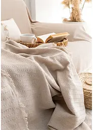 Плед-покривало Cotton SARRA бавовна бежевий євро 200х230 см TC303376074 - мініатюра 2