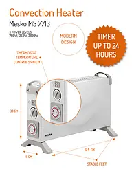 Конвектор Mesko MS 7713 - мініатюра 5