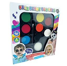 Аквагрим набір 8 кольорів Face Paint For Kids – дитячий боді-арт для творчості та святкових образів