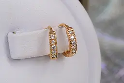 Сережки Xuping Jewelry дитячі доріжки з камінців 10 мм золотисті