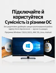 Зовнішня звукова карта UGREEN US205 аудіоадаптер з підключенням через USB-A зі стереовиходом 3,5 мм для навушників і окремим входом 3,5 мм чорна (30724) - мініатюра 4