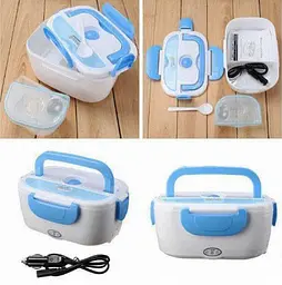 Автомобільний ланч-бокс з підігрівом Electronic Lunchbox від прикурювача термос для їжі 1 л Синій - мініатюра 7