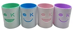 Підставка-стаканчик для ручок OK, 8001, пластикова, 2 в 1 (В асортименті) - мініатюра 2