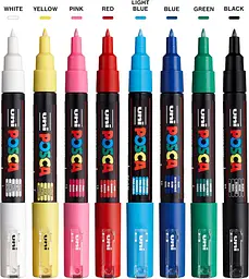 Набір маркерів Uni Posca 0.7-1 мм 8 шт. (PC-1M 8C) - мініатюра 2
