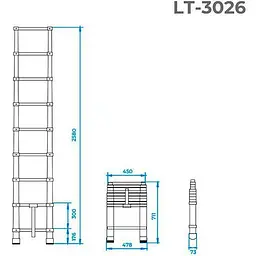 Драбина Intertool LT-3026 [140444] - мініатюра 3