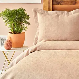 Покривало з наволочками Karaca Home - Back To Basic pudra 230x240 євро - мініатюра 3