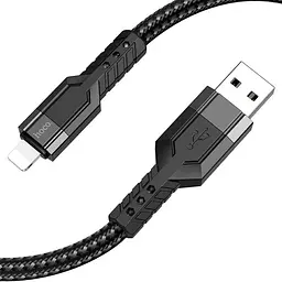 Кабель HOCO U110 USB to iP 2. 4A, 1. 2m, nylon, алюминий connectors, черный