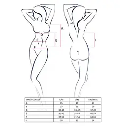 Корсет з пажами Passion JANET CORSet white L/XL - мініатюра 3