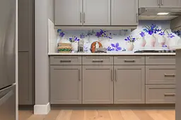 Кухонний фартух Клематіс та Глечики для кухні наклейка ПВХ фіолетові квіти 60х300 см Happy Pocket Z180569 - мініатюра 5