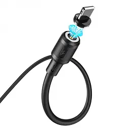 Кабель магнітний для зарядки телефону USB Чорний - мініатюра 2