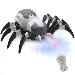 Інтерактивний радіокерований павук Spray Spider з ефектом пари, підсвічуванням очей, звуками, мелодіями та акумулятором - мініатюра 5