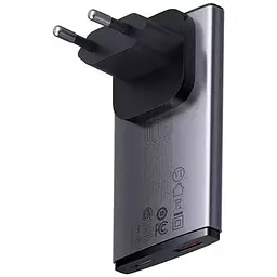 МЗП Baseus GaN5 Pro Ultra-Slim Fast Charger C+U 65W Gray With Xiaomini White Cable Type-C to Type-C 100W 20V/5A 1m CCGP150113 Black - мініатюра 2