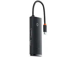 Мультипортовий адаптер BASEUS Lite Series 6-Port USB-A HUB Black (WKQX050001) - мініатюра 2