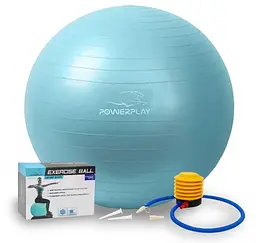 М'яч для фітнесу (фітбол) PowerPlay 4001 Ø65 cm Gymball М'ятний + помпа (PP_4001_65_Mint)