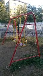 Гойдалки дитячі для вулиці двомісні з гладіаторською сіткою - мініатюра 2