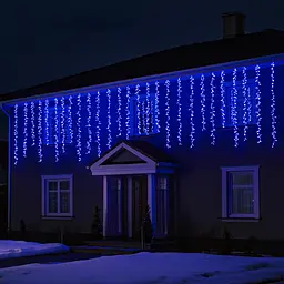 Вулична гірлянда Бахрома GarlandoPro 36 м 600 LED білий дріт Синій 36MWBL - мініатюра 3