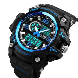 Наручний годинник чоловічий Skmei 1283 Blue Black, 1283BU (12298) - мініатюра 4