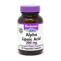 Антиоксидант Bluebonnet Nutrition Альфа-Липоевая Кислота 300 мг, 30 растительных капсул (BLB0853)