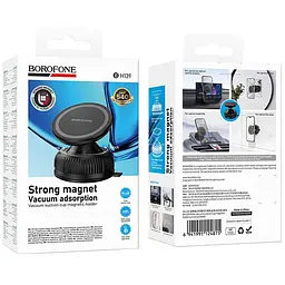 Автотримач Borofone BH139 Rider Vacuum Suction Magnetic Black - мініатюра 2