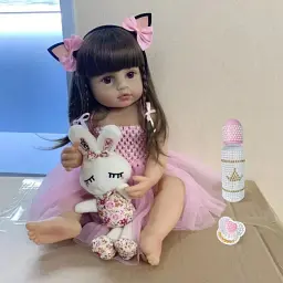 Реалістична Кукла Реборн 55 см Моніка повністю силіконова Doll Reborn Baby 0100101 - мініатюра 6