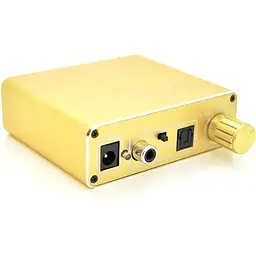 Активний конвертер Veggieg F102 із цифрового (SPDIF) в аналоговий (RCA) аудіо сигнал, регулювання звуку, Gold