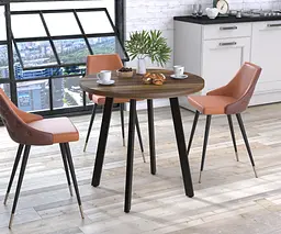 Круглий обідній стіл Лерой Loft Design (Горіх Модена)