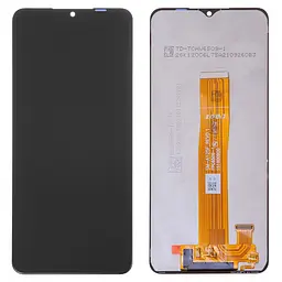 Дисплей для Samsung A125F Galaxy A12, чорний, без рамки, Оригінал (переклеєне скло)