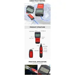 Кабельний тестер Noyafa NF-8200 для RJ45 RJ11 багатофункціональний трасошукач вимірювач відстаней (18890) - мініатюра 5