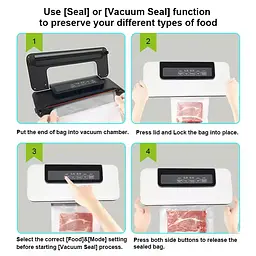 Вакууматор BioloMix Vacuum Sealer W300 для професійної якості та свіжості продуктів (Білий) - мініатюра 4