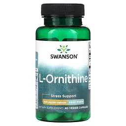 Орнітин, вільна форма L-Ornithine 500мг - 60 вег.капсул