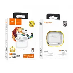 Бездротові навушники Hoco DES08 | TWS BT5.3, 30/300mAh, 3h, мікрофон| White - мініатюра 8