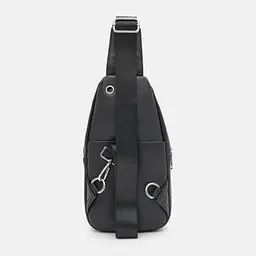 Шкіряний чорний слінг на два відділи Tiding Bag FL-A25F-8803A - мініатюра 4