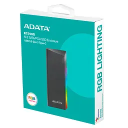 Зовнішня кишеня для накопичувача A-DATA EC700G для SSD M.2 PCIe/SATA USB3.2 Gen2 Type-C Black (AEC700GU32G2-CGY) - мініатюра 2