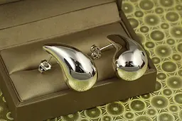 Сережки гвоздики Xuping Jewelry крапля Perfect Gloss 3 см сріблясті - мініатюра 2
