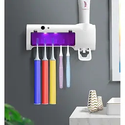 Стерилізатор тримач для зубних щіток на 5 секцій з дозатором Multi-function Toothbrush Sterilizer UV, Yu Xin 85880 - мініатюра 3