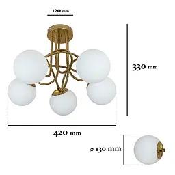 Люстра кульки модерн Levistella 7529910-5 BRZ+WH - мініатюра 2