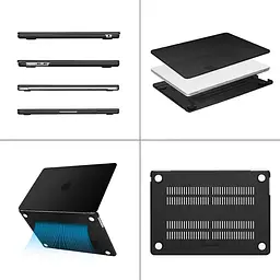 Пластикова накладка (верх та низ) HardShell Case для Apple MacBook Air 15.3` M2 A2941 2023 Matte Black [98200] - мініатюра 2
