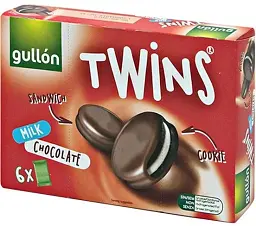 Печиво Gullon Twins Milk Chocolate у молочному шоколаді 252 г