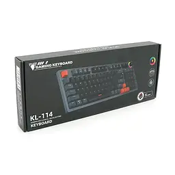 Клавіатура механічна USB JEDEL KL-114, довжина кабелю 170см, RGB підсвічування, (Eng/Укр/Рус), (405х160х45 мм), Black/Gray, 98к, Q10 - мініатюра 2