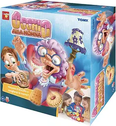 Настільна гра TOMY Жадібна бабуся Occhio alla Nonna Greedy Granny сімейна гра на спритність, 2–4 гравці від 5 років (SKU-203)