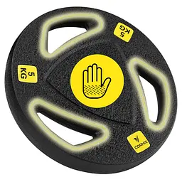 Диск олімпійський Cornix 1 x 5 кг 51 мм металевий, прогумований Black XR-0425 - мініатюра 2