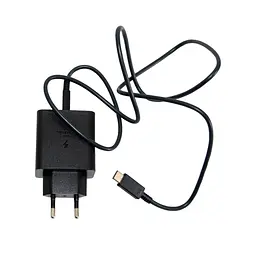 Зарядний пристрій USB-C + USB-A 35W з кабелем 1 м, адаптер для телефону, чорний