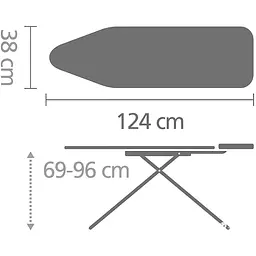 Прасувальна дошка Brabantia Ironing Tables 124x38 см чорна (101083) - мініатюра 5
