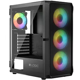 Корпус LogicConcept PORTOS MESH+GLASS ARGB fans 4x120mm BLACK без БЖ ATX - мініатюра 5