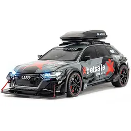 Колекційна металева модель автомобіля АвтоЕксперт Audi RS6 DTM з автобоксом на дах, інерцією, світлом та звуком 1:24 - мініатюра 2