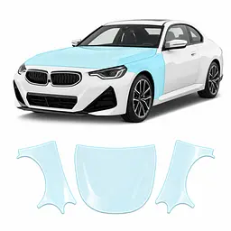 Антигравійна захисна бронеплівка за лекалами для BMW 2 Series G42 2021- капот і передні крила