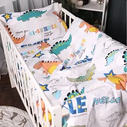 Підковдра MirSon Ranforce Elite 17-0697 Colorful Dinosaurs 110х140 біла (2200010459203) - мініатюра 2