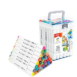 Набір двосторонніх маркерів для скетчингу Deli E70803-36 Color Emotion 36 кольорів