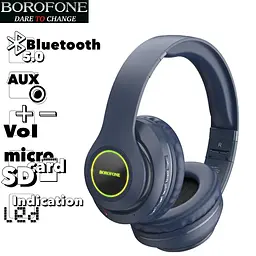 Bluetooth Стерео Гарнітура Borofone BO17 Синій - мініатюра 3