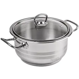 Кастрюля с крышкой Lessner Rica 55880-24 24 см 6,3 л серая